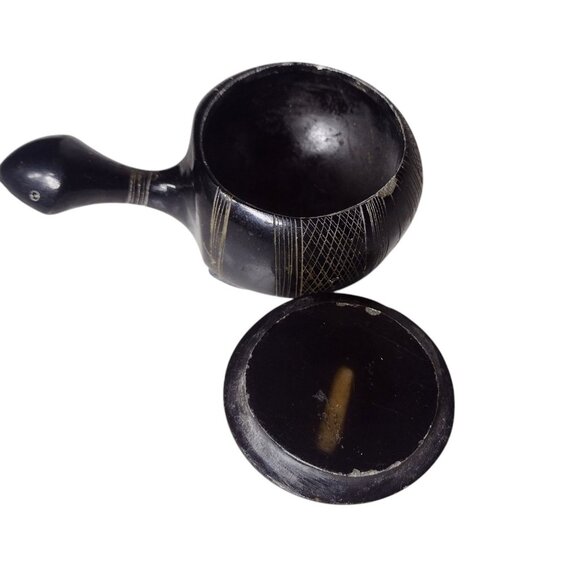 Vintage Hand Carved Stone Turtle Lidded Trinket Box Tribal Boho Decor READ - Picture 4 of 7